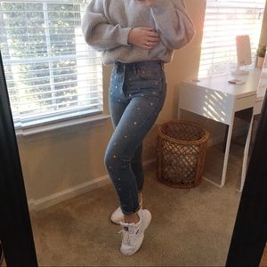 H&M | Studded High-Waisted Vintage Fit Jeans